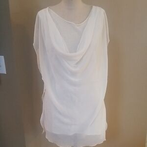 Elegant Miilla White Draped Blouse large